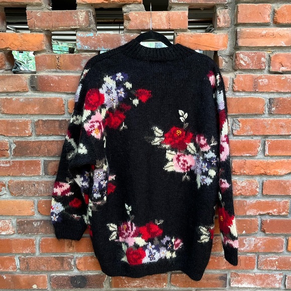 Vintage Express Floral Mohair Blend Button Front Cardigan - Picture 5 of 9